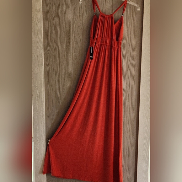 New Directions Orange Maxi Dress - Picture 9 of 15
